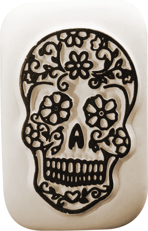 Colop LaDot Stein – Motivstempel, Totenkopf-Motiv – Abdruck 48 × 25 mm, Keramik