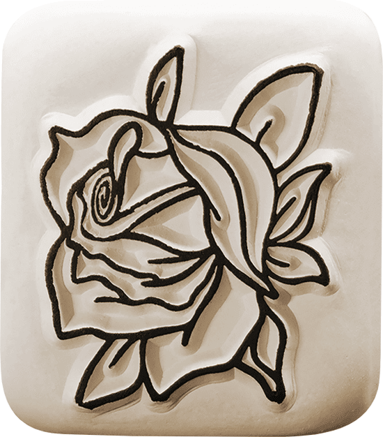 Colop LaDot Stein – Motivstempel, Motiv Lady Rose – Abdruck 40 × 45 mm – Keramik