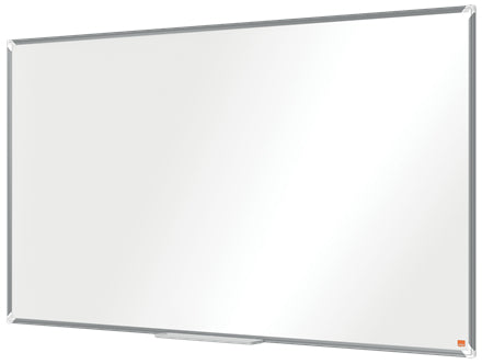 Nobo Whiteboard – 155 × 87 cm, Emaille, Aluminiumrahmen, Wandmontage, inkl. Stiftablage