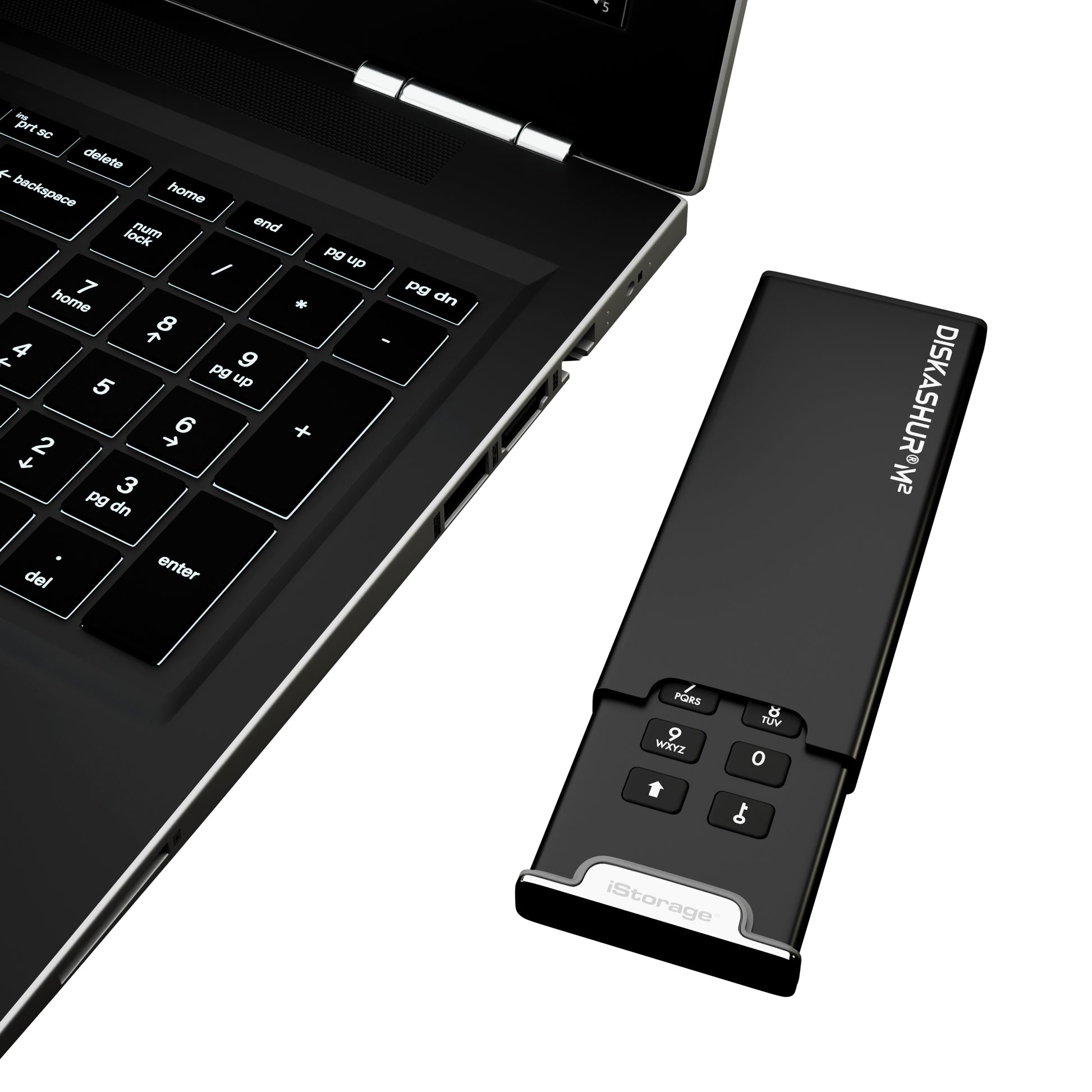 iStorage diskAshur M2 – 240 GB M.2 SSD, USB 3.2 Gen 1 (USB-C/USB-A), FIPS 140-3 Level 3, PIN