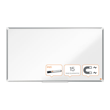 Nobo Whiteboard – 122 × 69 cm, lackierter Stahl, magnetisch, Aluminiumrahmen, Wandmontage