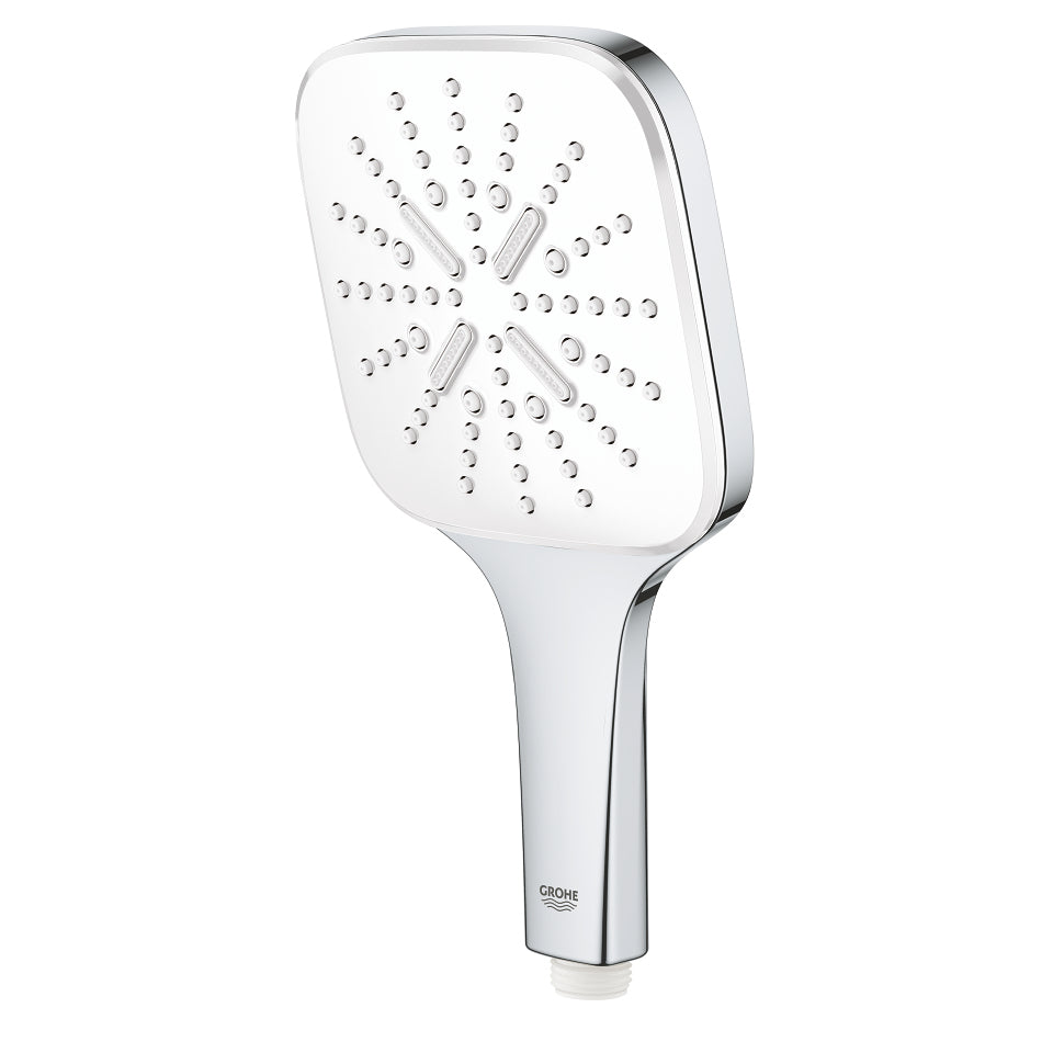 GROHE Handbrause Vitalio SmartActive Cube 130 – 9,5 l/min, Chromstahl, 3 Strahlarten, Chrom