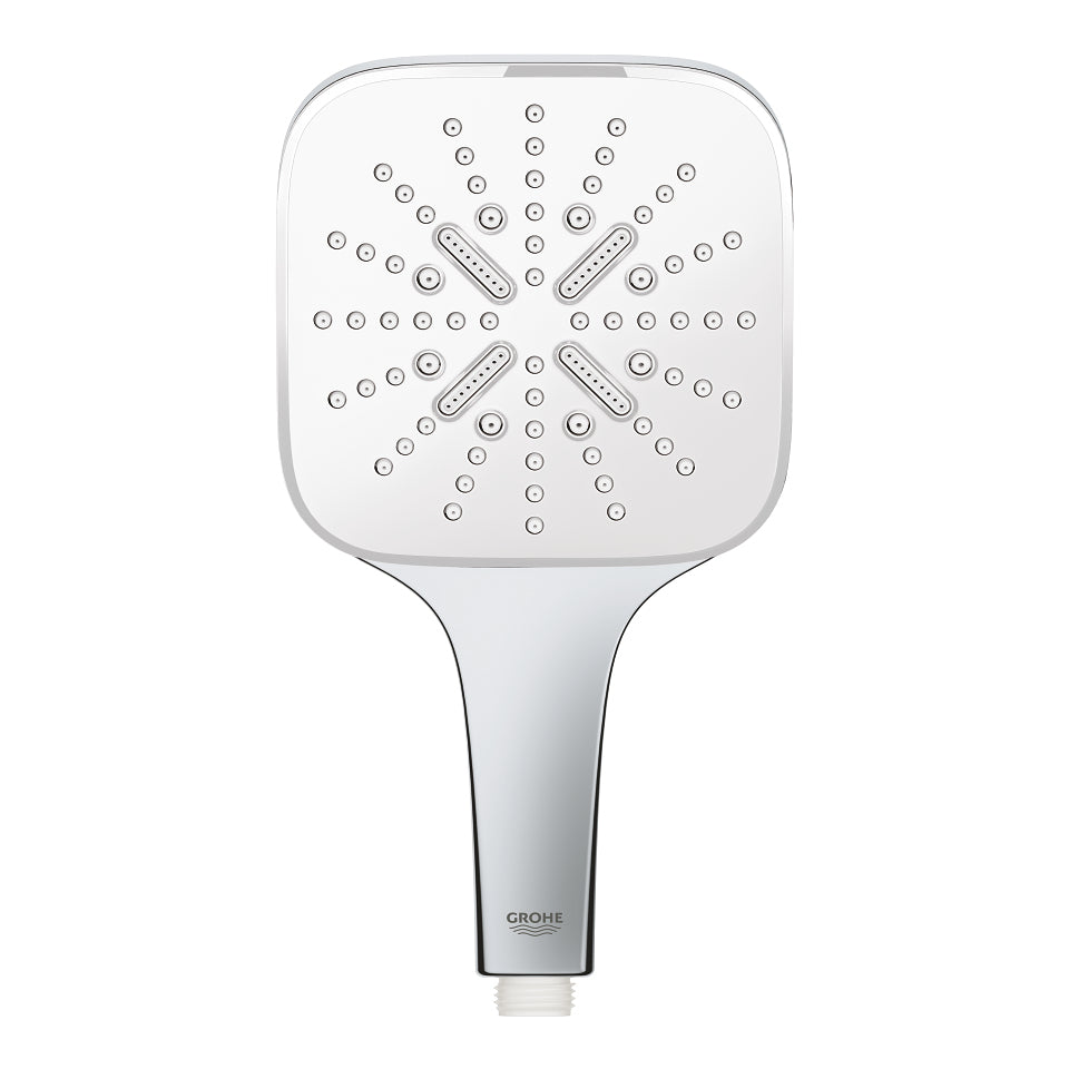 GROHE Handbrause Vitalio SmartActive Cube 130 – 9,5 l/min, Chromstahl, 3 Strahlarten, Chrom
