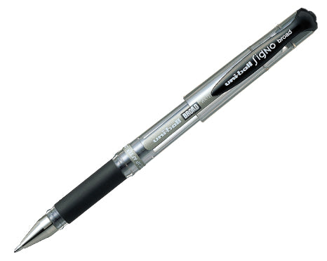 Uni-Ball Gelschreiber, Kappe – Schwarz, Spitze 1 mm, dokumentenecht, wasserfest, nachfüllbar, 1 Stk.