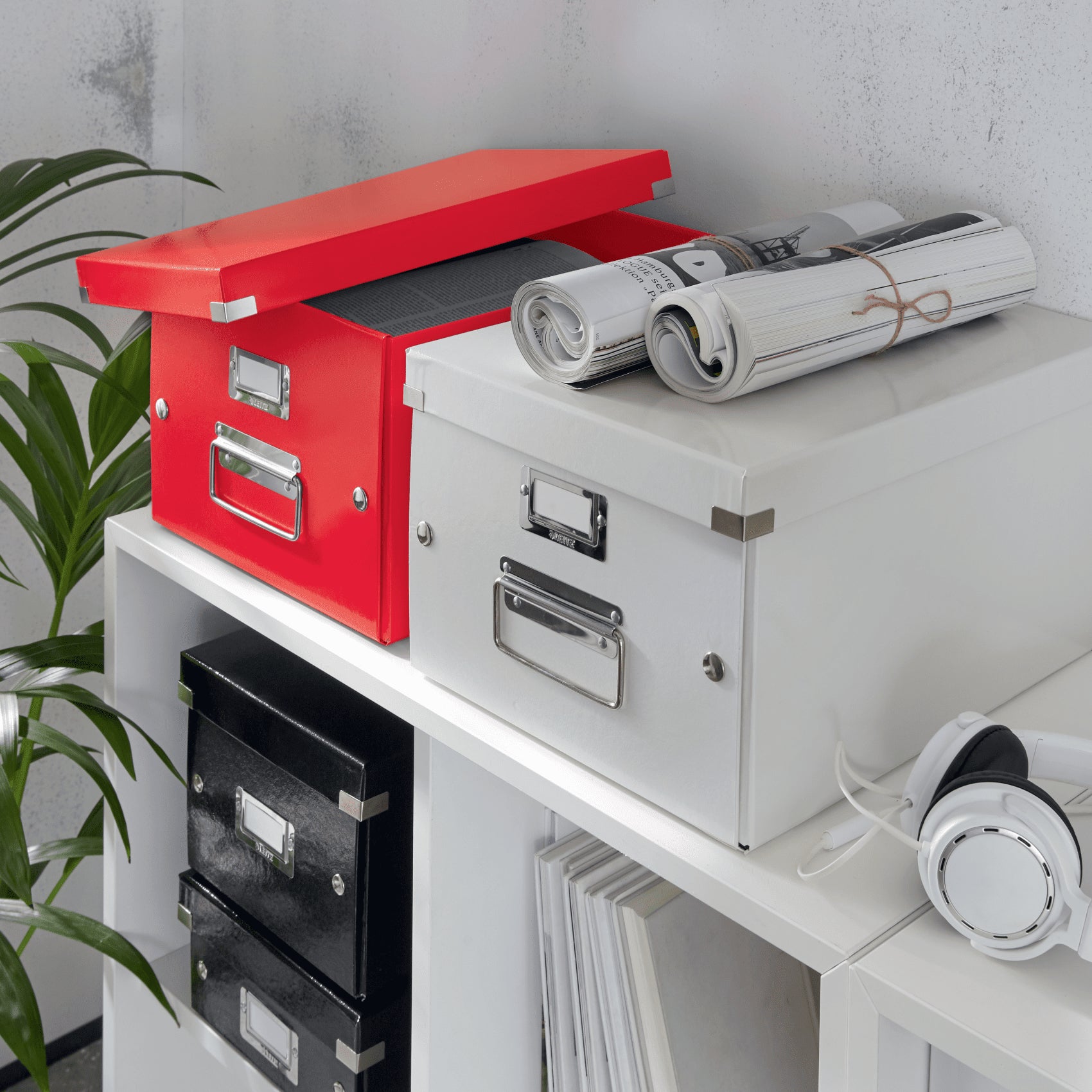 Leitz Click & Store WOW Aufbewahrungsbox B 281 × H 200 × T 370 mm – für A4, mit Deckel, stapelbar, rot