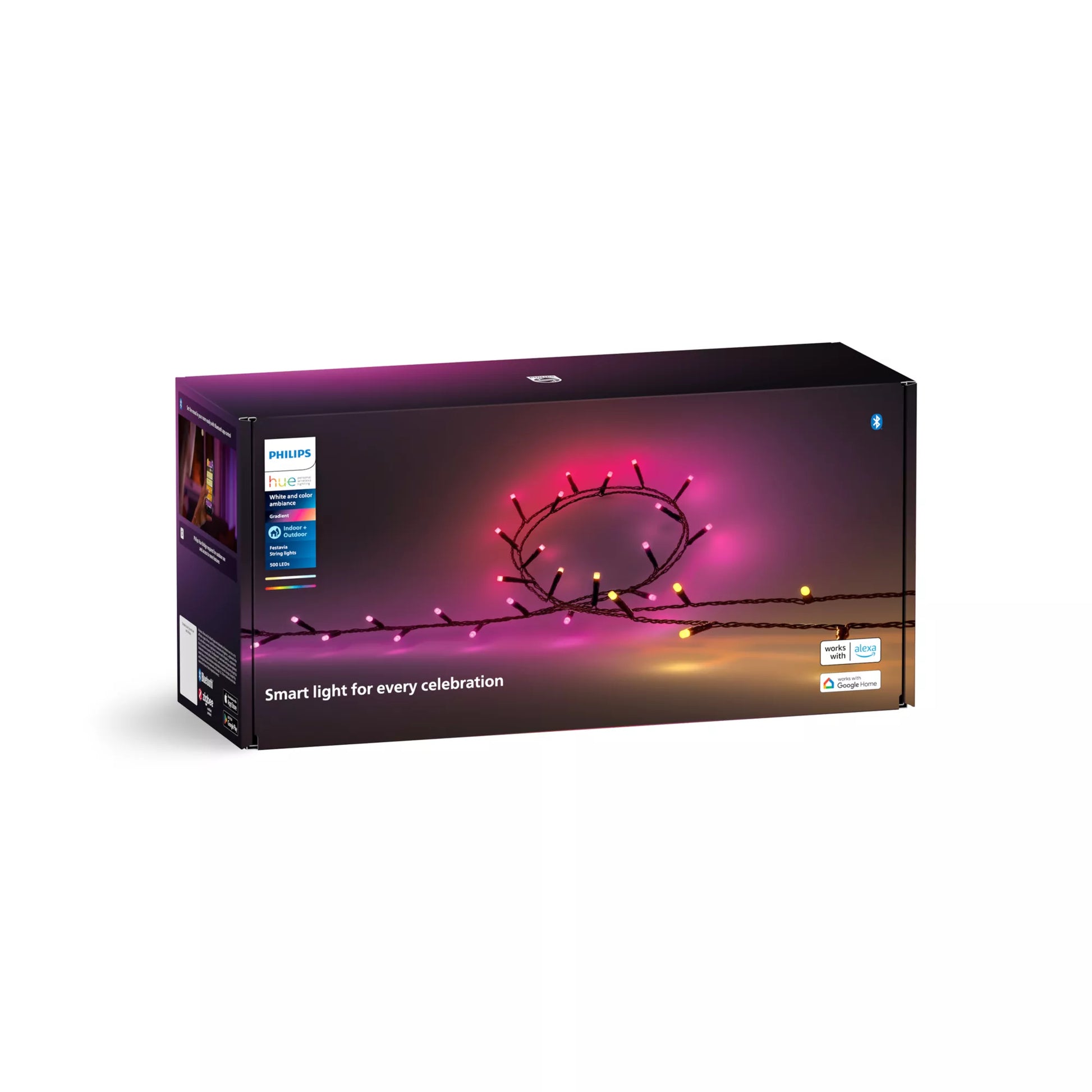 Philips by Signify Philips Hue Lichterkette – 2000–6500 K – IP44 – 24 V – ZigBee, Bluetooth – für Apple HomeKit, Alexa, Google
