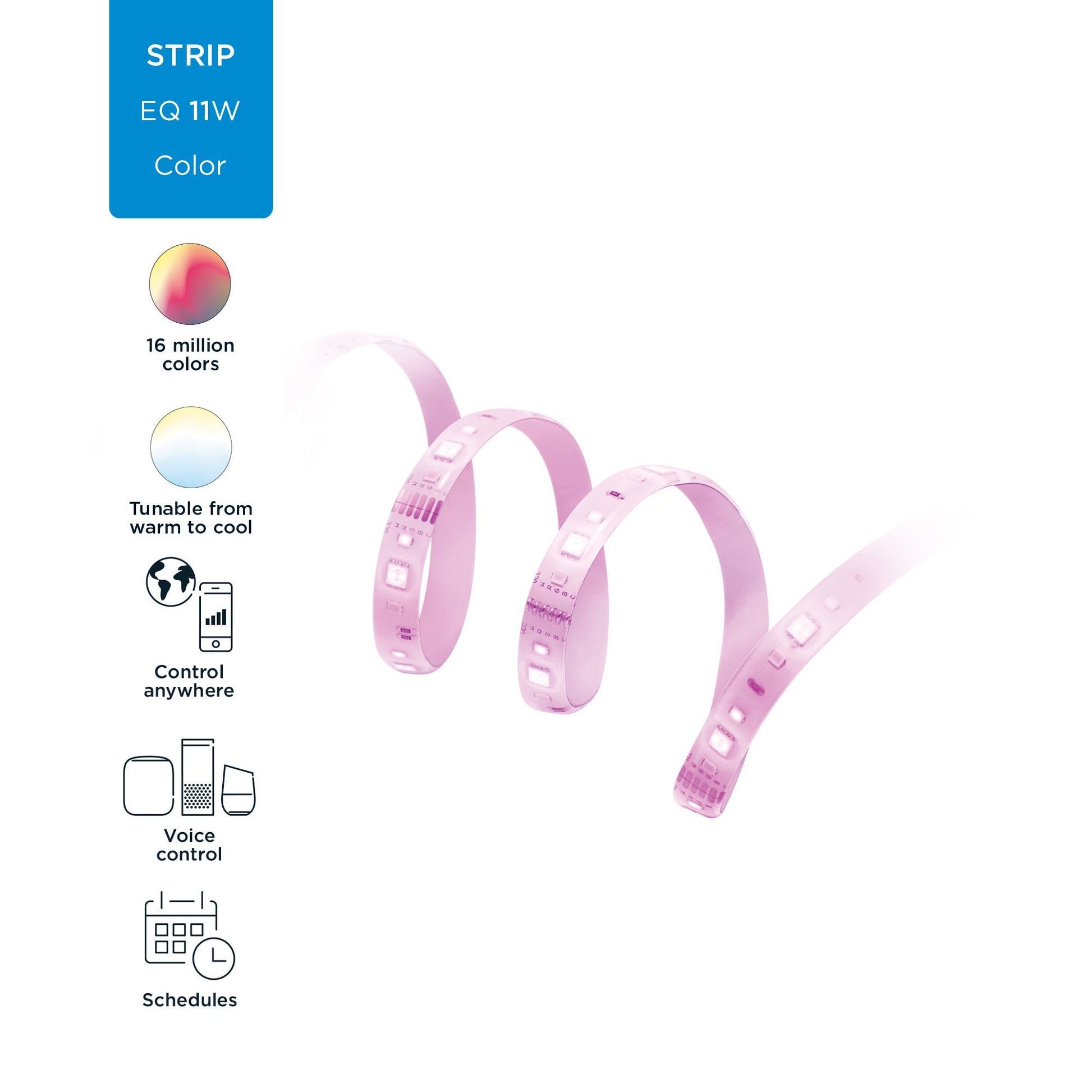 WiZ LED-Strip Verlängerung 1 m – Tunable White 2700–6500 K, 880 lm, 11 W, WLAN – für Apple AirPlay 2 – IP20