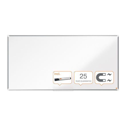 Nobo Whiteboard – 180 × 90 cm, Emaille, Aluminiumrahmen, Wandmontage, inkl. Stiftablage