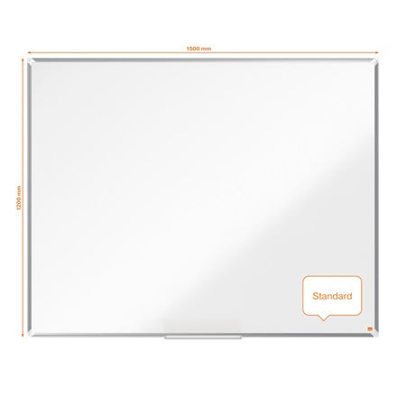 Nobo Whiteboard – 150 × 120 cm, Emaille, magnetisch, Aluminiumrahmen, Wandmontage, inkl. Stifteablage