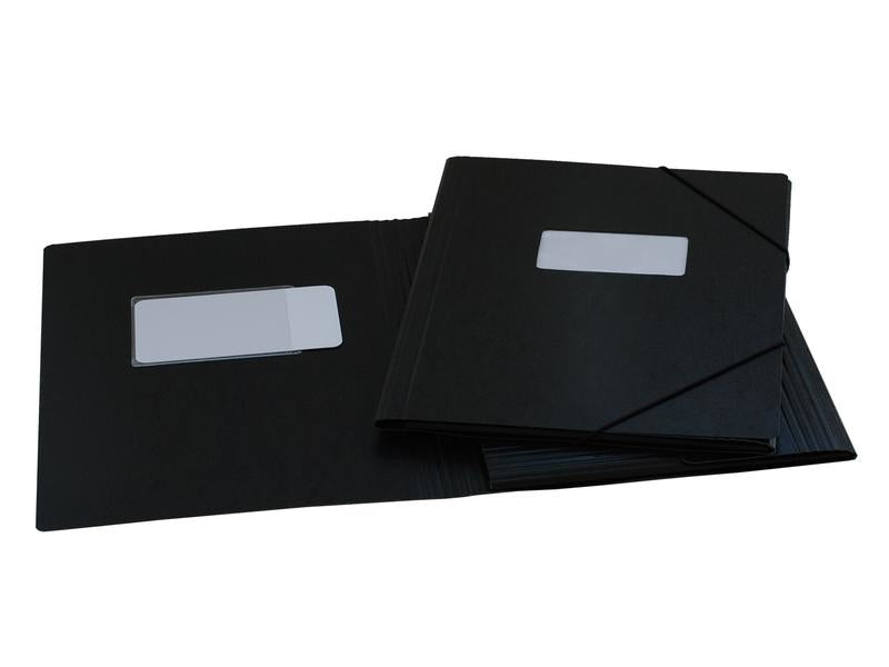 EROLA Sammelmappe, für A4, Karton, schwarz, mit Gummizug