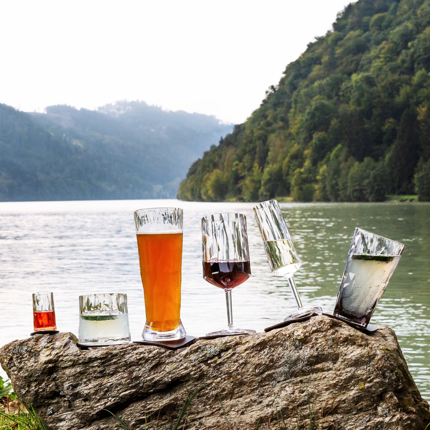 Silwy Bierglas – 0,50 l, Kunststoff, Transparent, 2 Stück