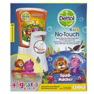 Dettol Automatischer Seifenspender Starter-Set – Weiss, Gerät + Nachfüllung 250 ml, Grapefruit