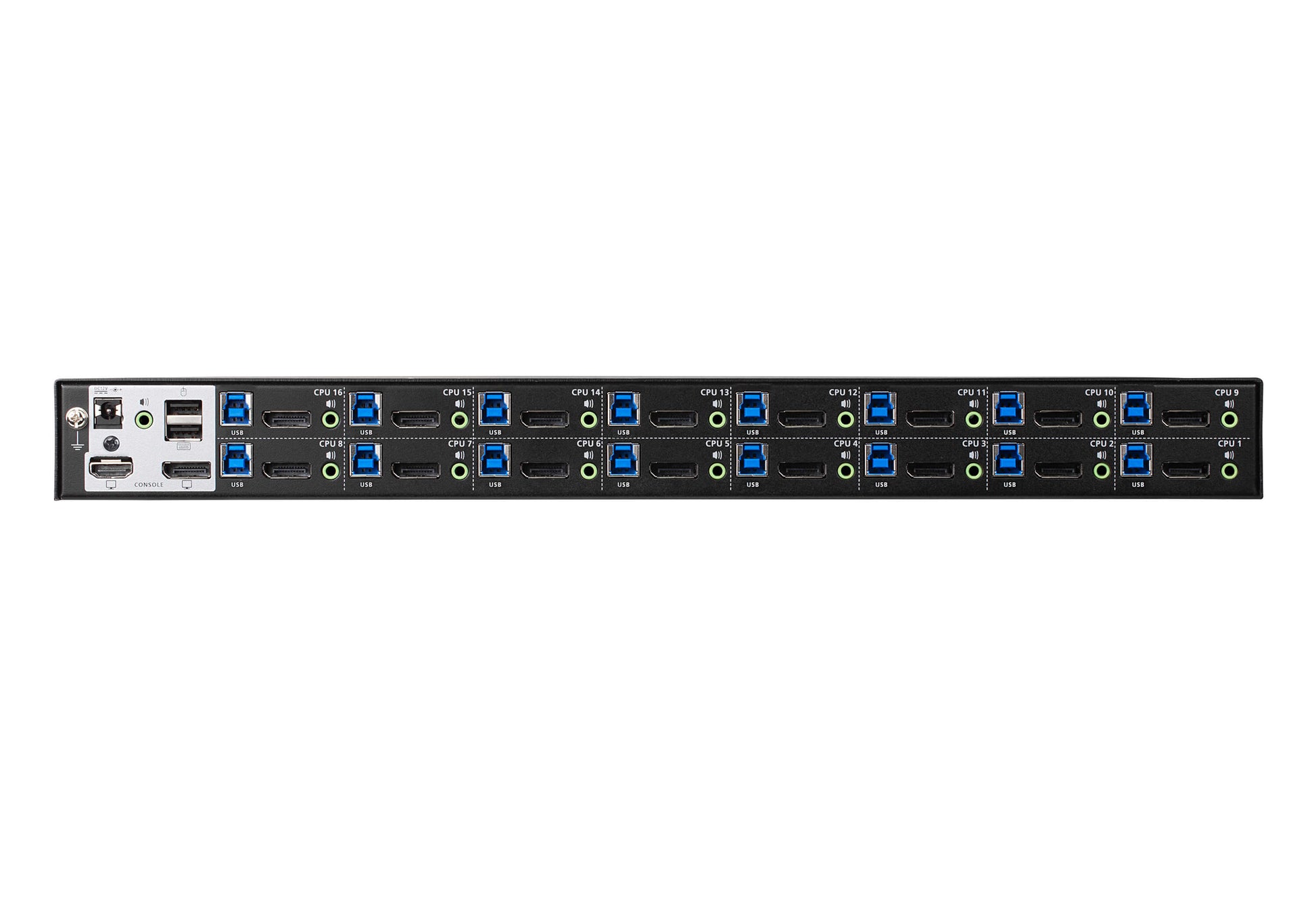ATEN CS19216 KVM-Switch – DP, 16× DP, 2× USB-A, 3,5 mm Audio, für Windows/Mac/Linux