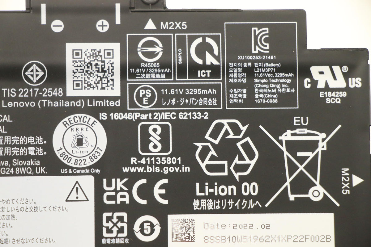 Lenovo Notebook-Akku – für ThinkPad T14 (4. Gen.) – 39,3 Wh, 11,61 V (3 Zellen) – Schwarz