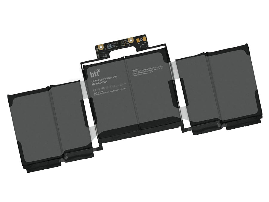 BTI Notebook-Akku – für MacBook Air 13" (A1964) – 58 Wh, 11,4 V (6 Zellen) – Schwarz