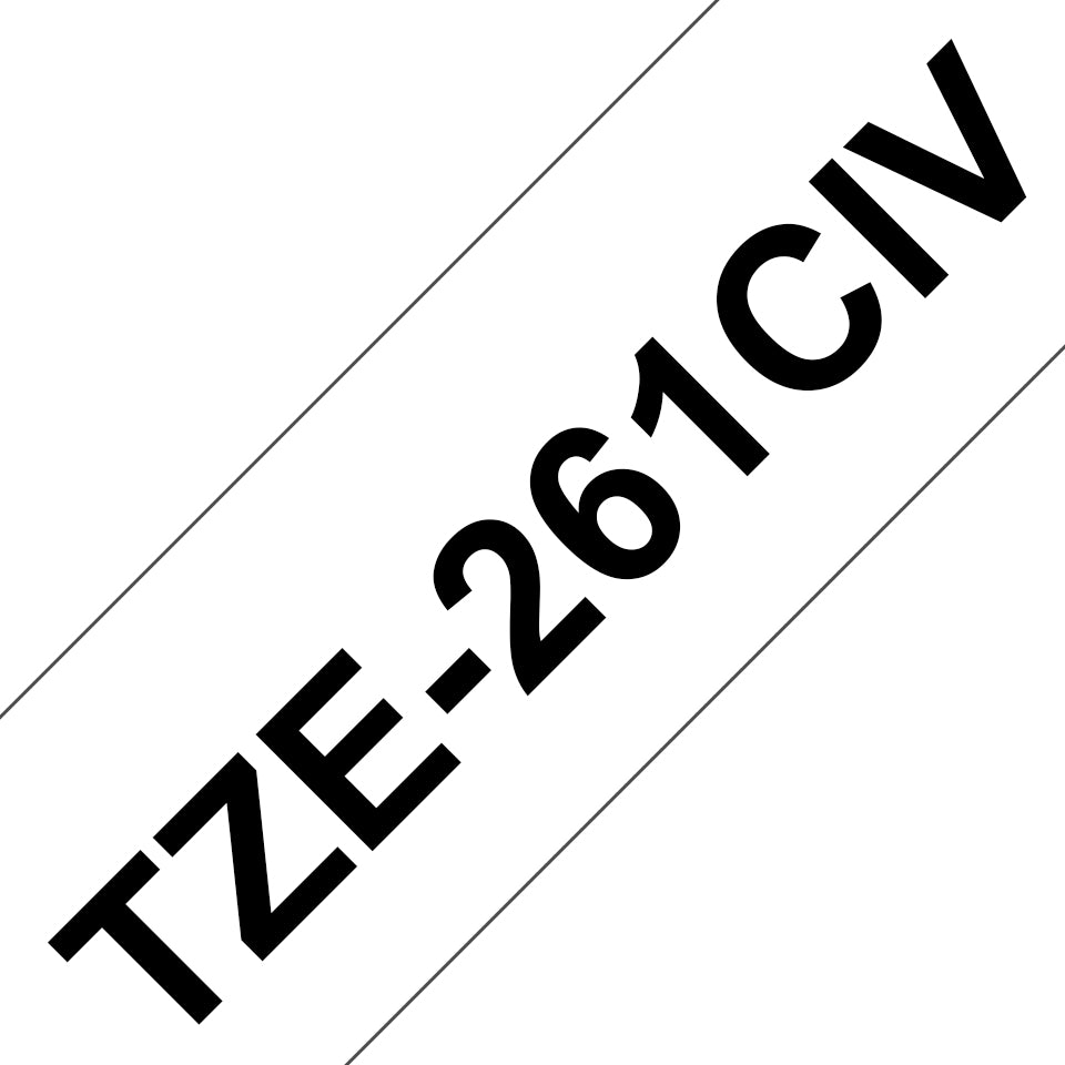 Brother TZe-261CIV Schriftband – schwarz auf weiss – 40 mm × 8 m, laminiert – für Brother P-touch, 20er-Pack
