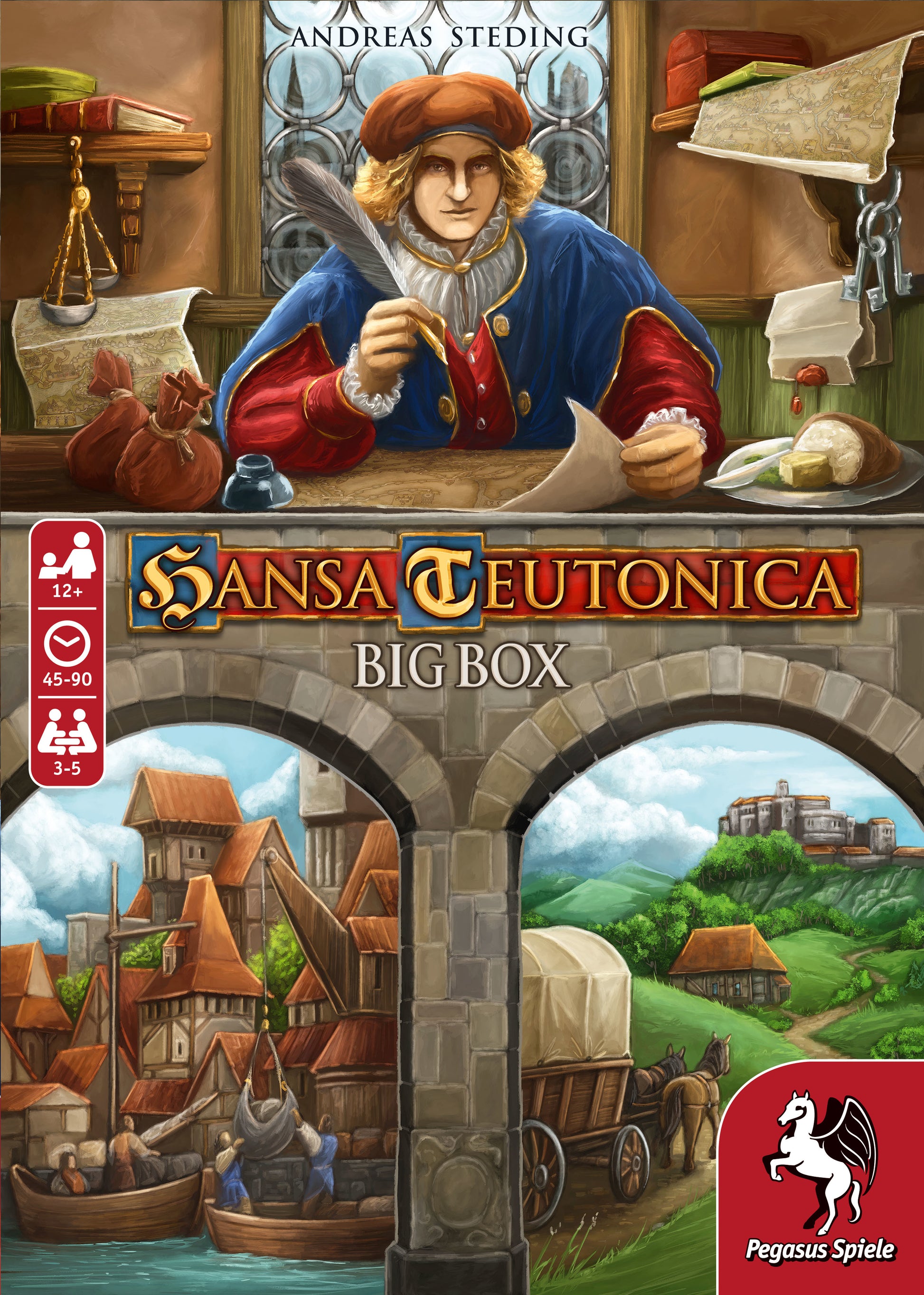 Pegasus Hansa Teutonica Big Box – Strategiespiel, 3–5 Spieler, ab 12 J., 45–90 min, DE/EN