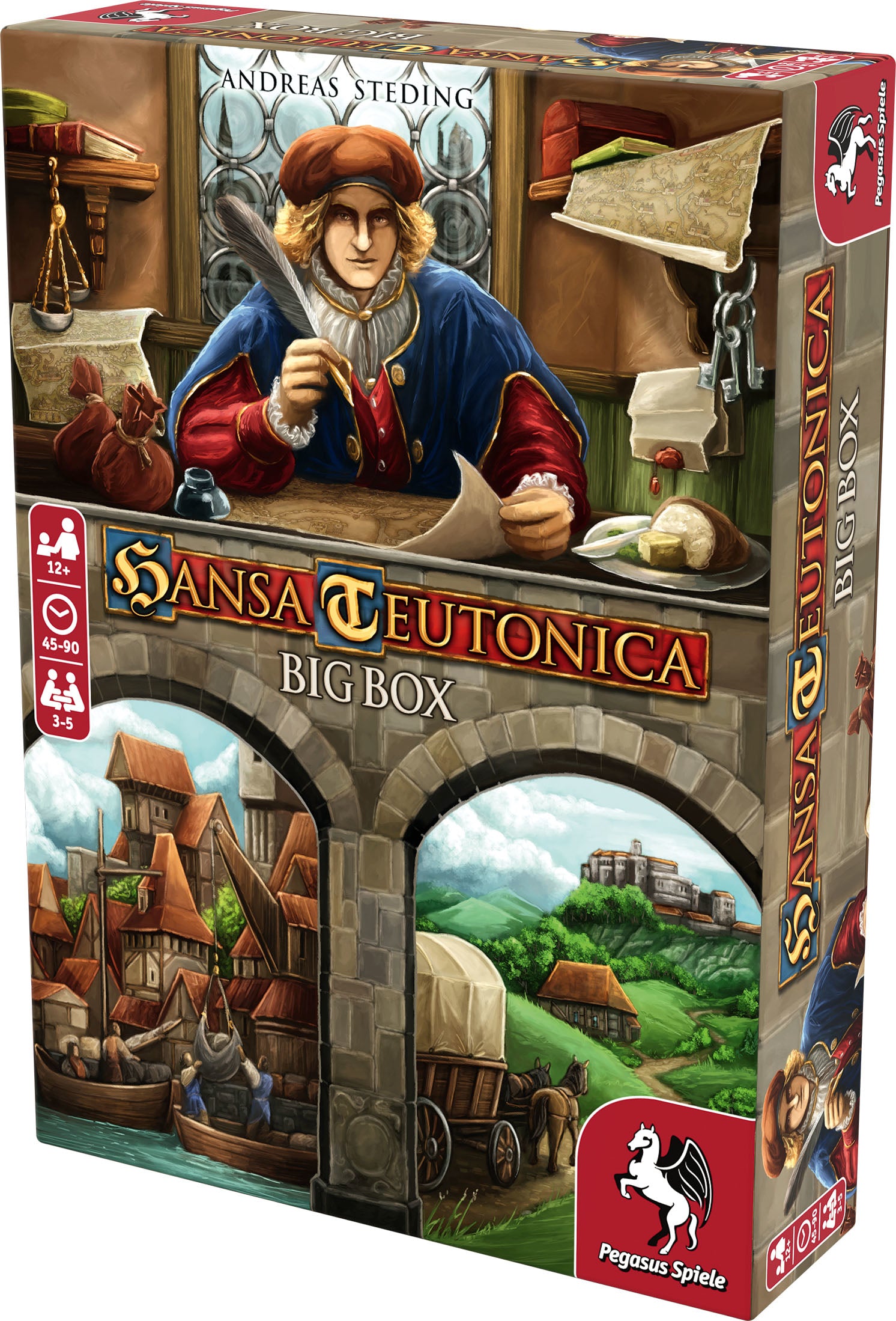 Pegasus Hansa Teutonica Big Box – Strategiespiel, 3–5 Spieler, ab 12 J., 45–90 min, DE/EN