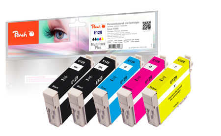Peach T1295 Tintenpatronen-Multipack, Schwarz/Cyan/Magenta/Gelb (Kompatibel) – für Epson BX320, SX235, WF3520