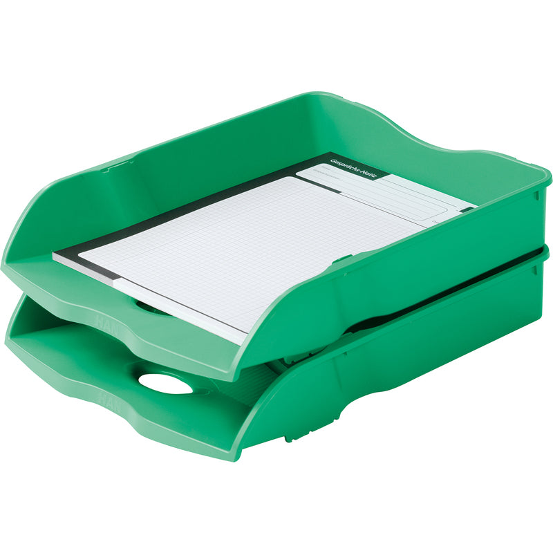 HAN Re-Loop – Briefkorb für A4, Kunststoff (recycelt), Grün, 259 × 63 × 351 mm