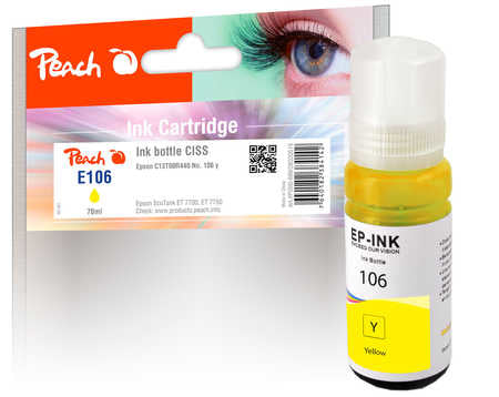 Peach 106 Gelb Tintenpatrone (Kompatibel) – 5'000 Seiten – für Epson EcoTank ET-7700/ET-7750, L 7100/7160/7180