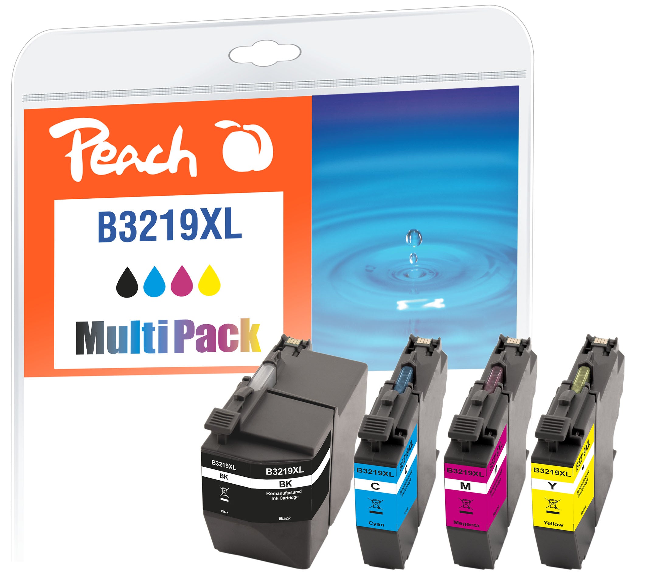 Peach Tintenpatronen-Multipack LC-3219XL, 4er-Pack – für MFCJ 5330 DW, MFCJ 5330 DW XL, MFCJ 5335 DW und andere