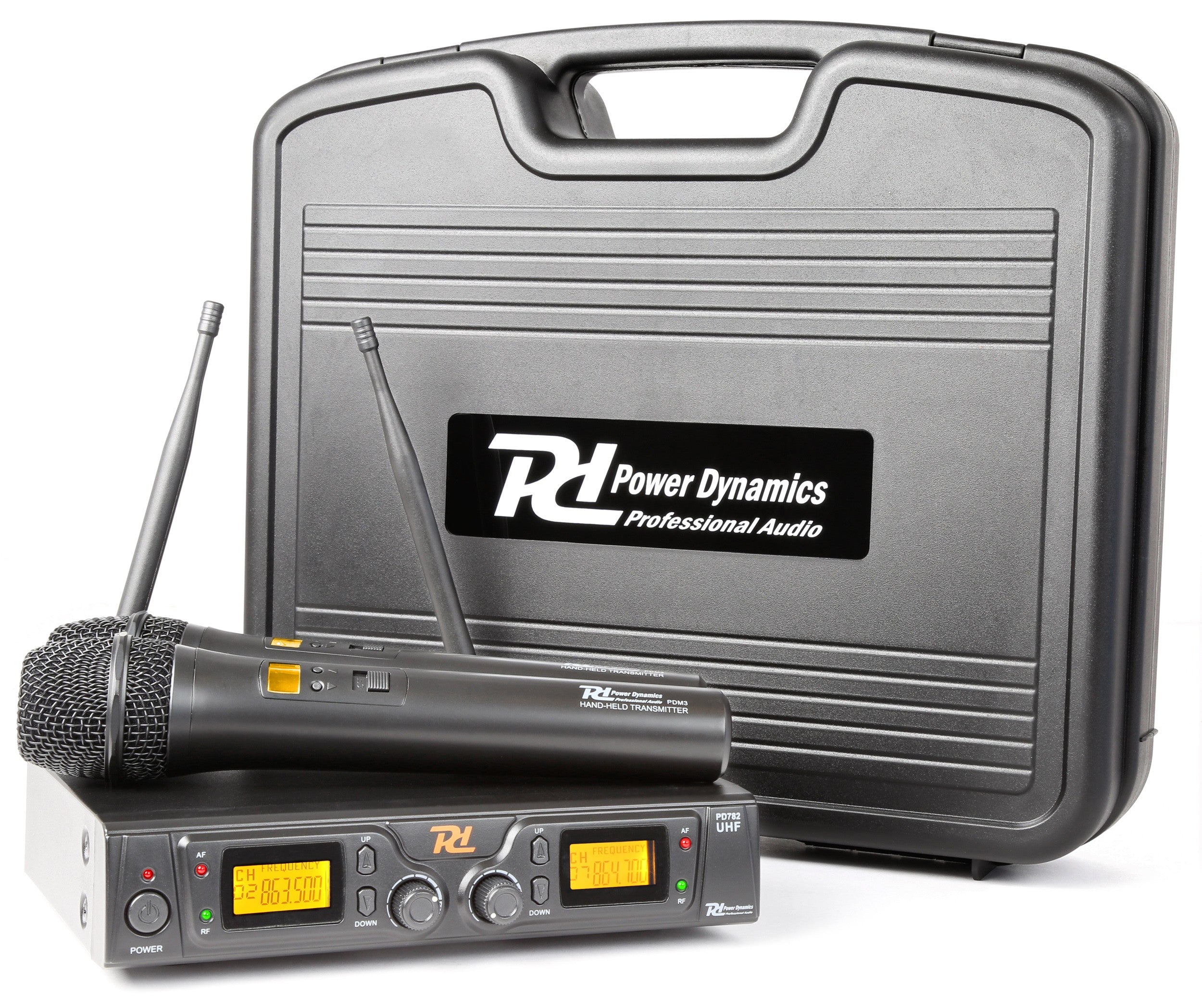 Power Dynamics PD782 – Bühnenmikrofon-Set – XLR, 6,35 mm Klinke – Kabellos (UHF, 863–865 MHz), Niere