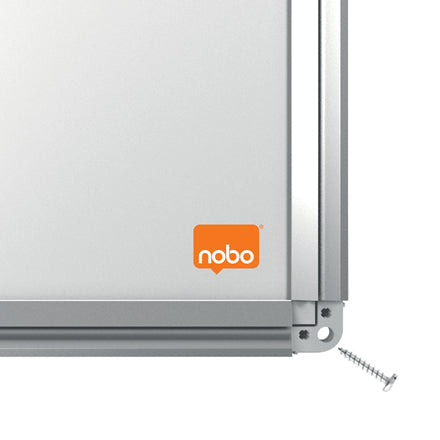 Nobo Whiteboard – 120,1 × 120,1 cm, Melamin, magnetisch, Aluminiumrahmen, Wandmontage