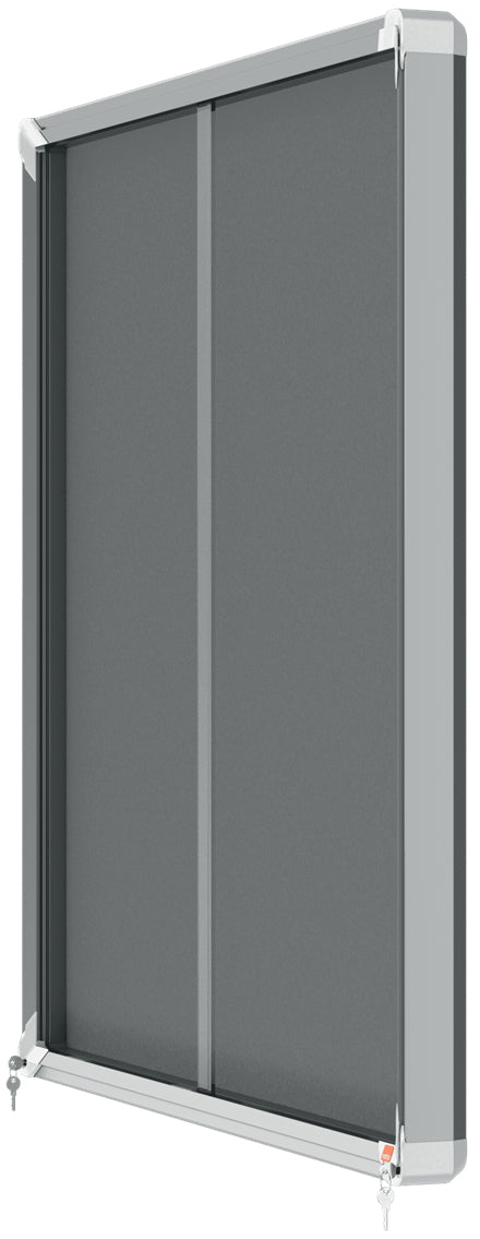 Nobo Schaukasten Premium Plus, 12 × A4 – Aluminium, Glas, Filz-Rückwand, abschliessbar, 92,5 × 97 × 6,3 cm