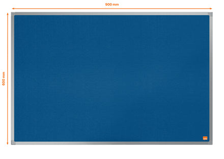 Nobo Filztafel – 89,8 × 58,9 cm – Blau, Alurahmen