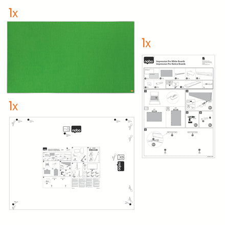 Nobo Pinnwand – Filz, Alurahmen – 122 × 69 cm, Grün, Impression Pro