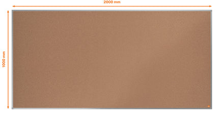Nobo Pinnwand – Kork, Aluminiumrahmen – 200 × 100 cm, Essence
