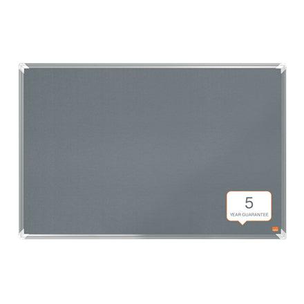 Nobo Filztafel Premium Plus – 90,3 × 59,4 cm – Grau, Alurahmen