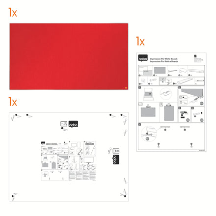 Nobo Pinnwand – Filz, Alurahmen – 122,9 × 69,8 cm, Rot, Impression Pro Widescreen