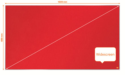 Nobo Pinnwand – Filz, Alurahmen – 122,9 × 69,8 cm, Rot, Impression Pro Widescreen