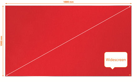 Nobo Pinnwand – Filz, Alurahmen – 189,4 × 107,1 cm, Rot, Impression Pro Widescreen