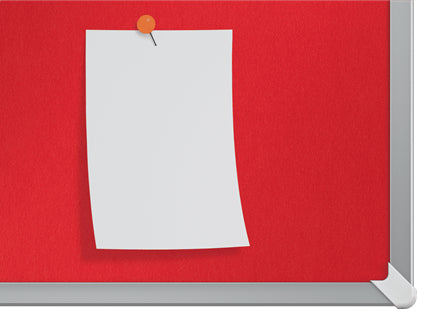 Nobo Filztafel Impression Pro – 72,1 × 41,1 cm – rot, Alurahmen