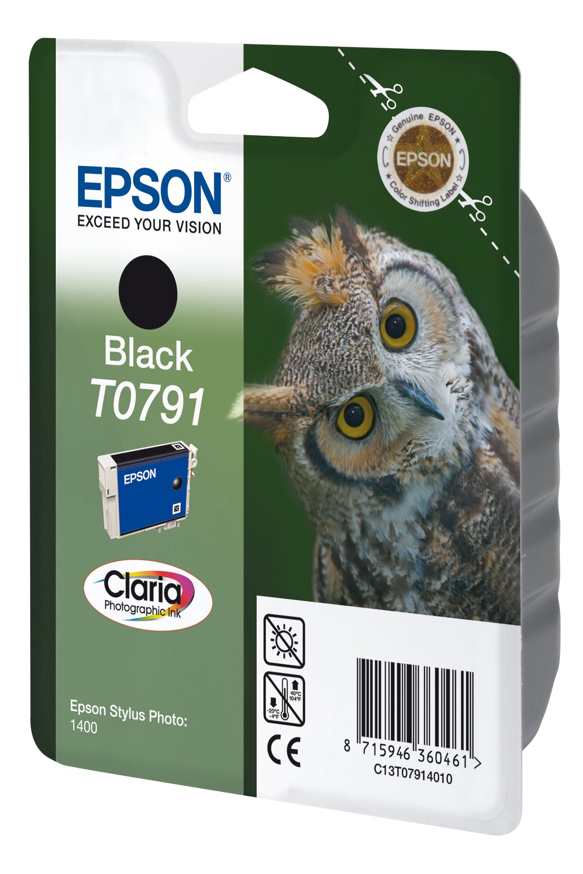 Epson Tintenpatrone T0791, Schwarz, 540 Seiten – für Inkjetdrucker/Multifunktionsgeräte