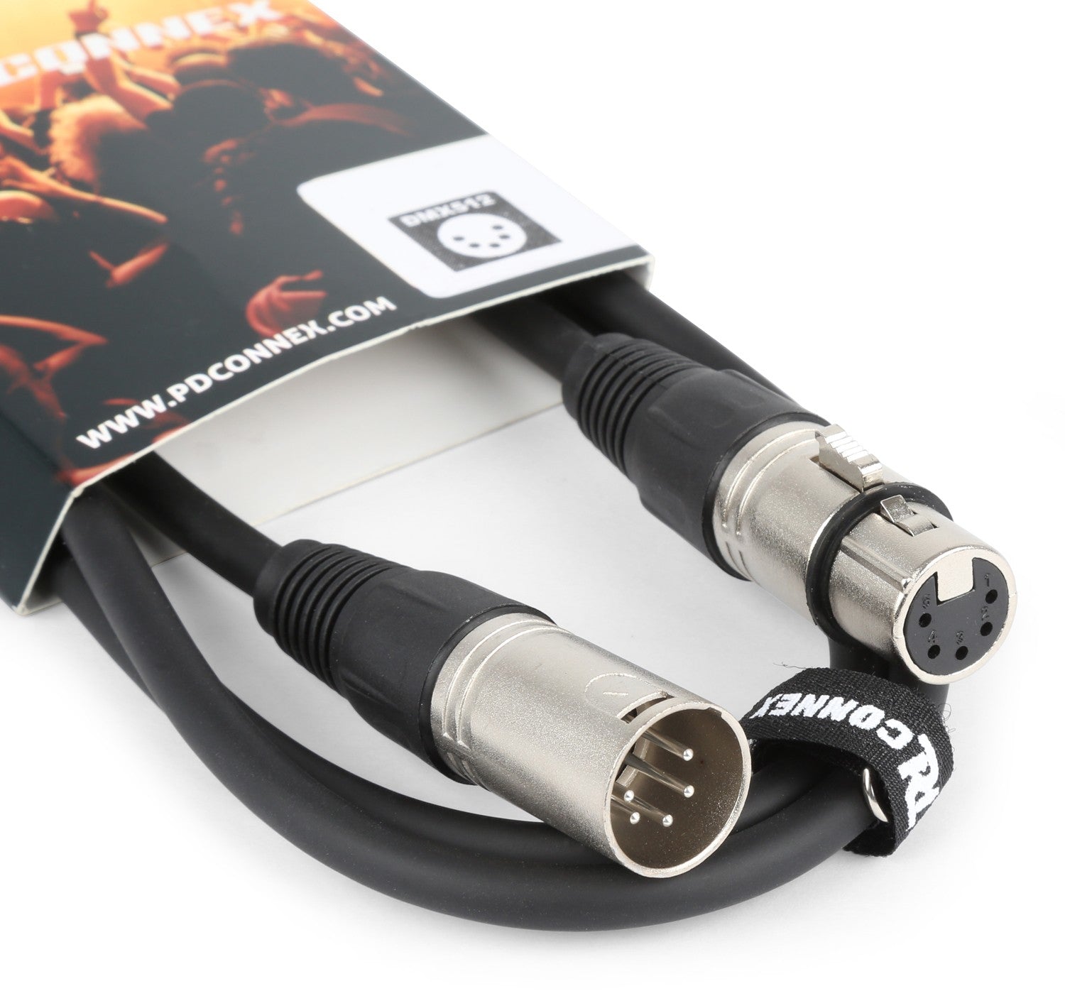 PD-Connex CX102-1 – DMX-Kabel, XLR 5-polig (Männlich zu Weiblich), 1,5 m, magnetisch abgeschirmt, Schwarz