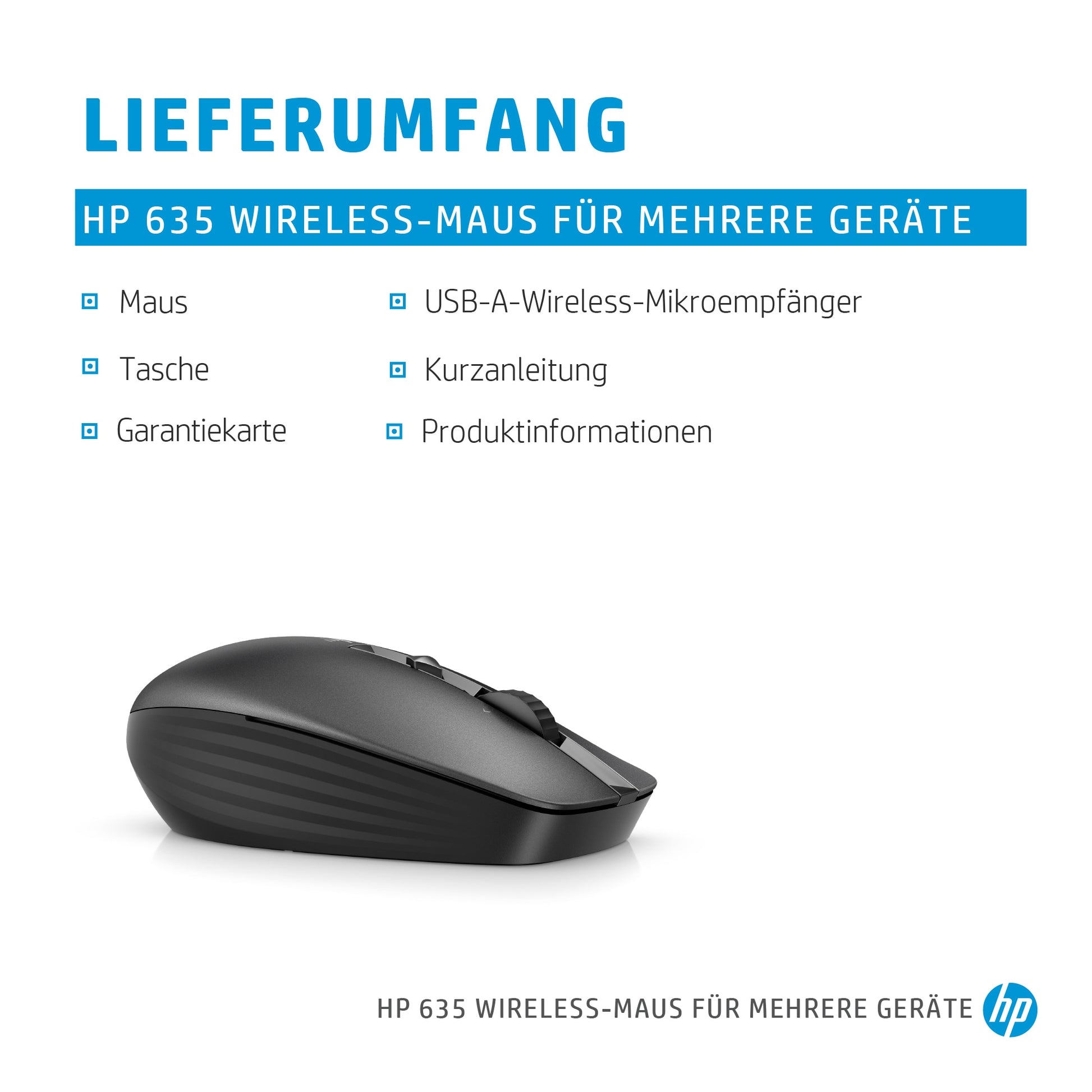 HP Multi-Device 635 Maus – kabellos, schwarz