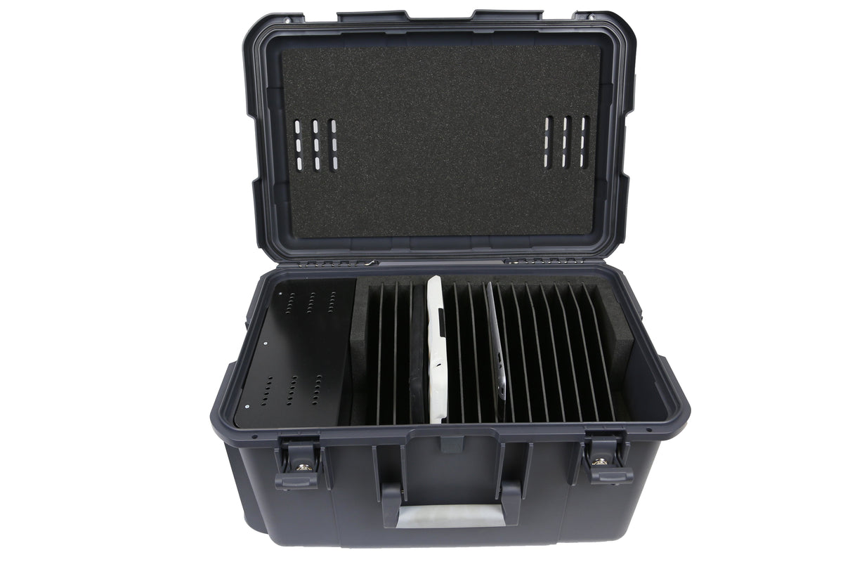 LEBA Innovation Leba NoteCase Columbus Gerätewagen – für 16 Tablets – USB-C, abschliessbar – Grau