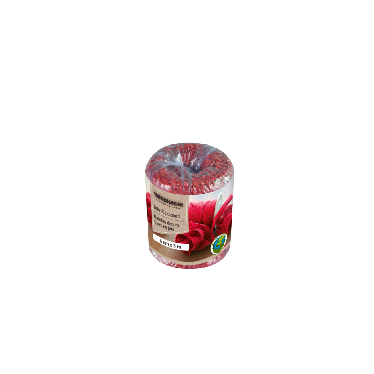 Windhager Geschenkband, Jute, Grün, 60 mm × 3 m