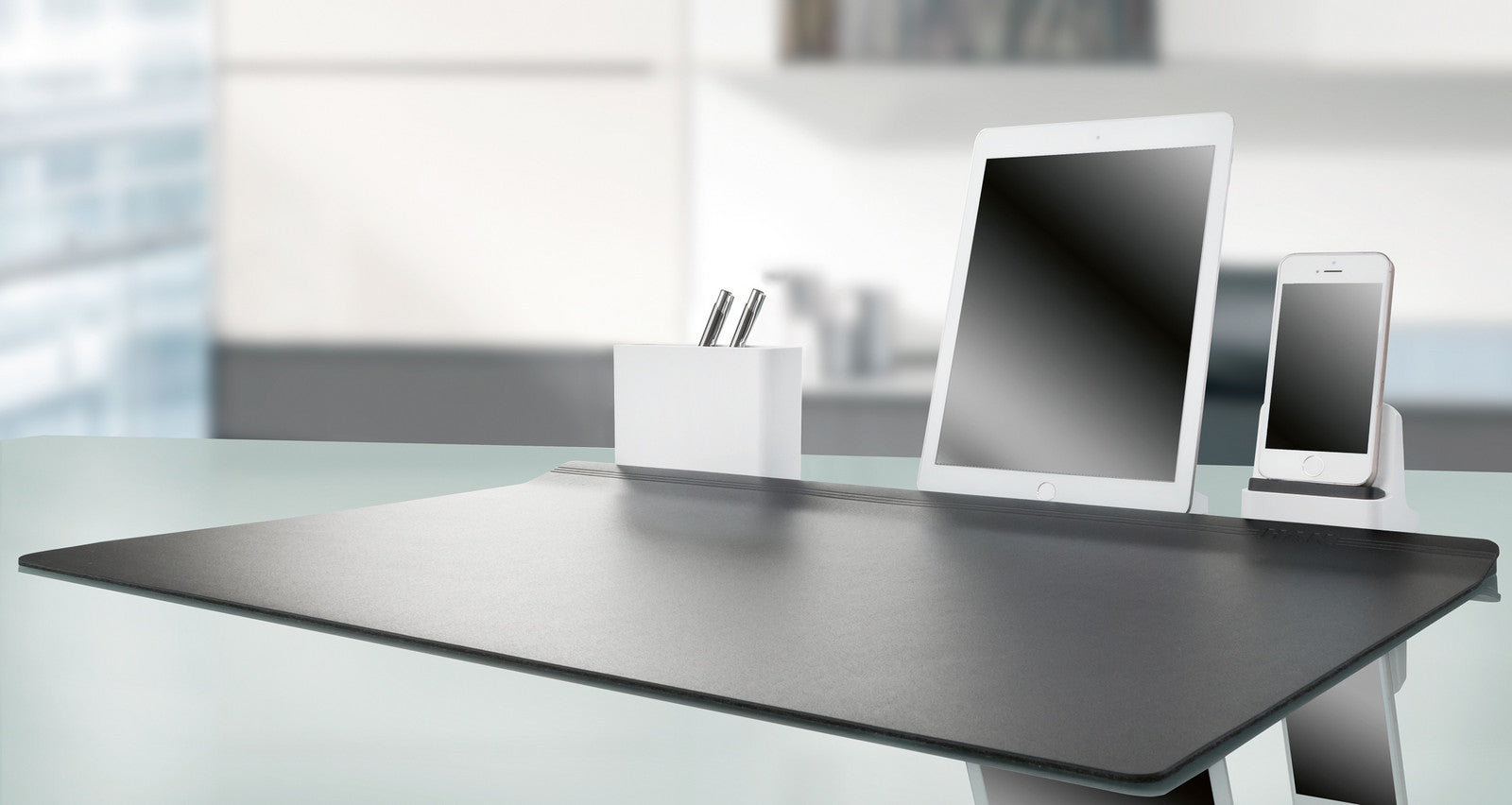 HAN Tablet-Ständer – für Tablets bis 11", mit Ladefunktion – Weiss