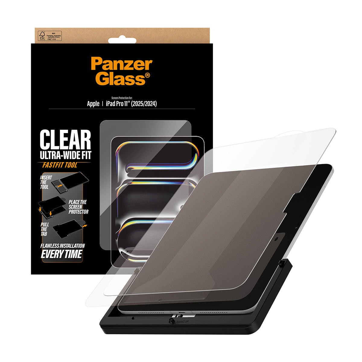 PanzerGlass Clear Glass - FF, UWF – 11", für iPad Pro 11 (2024, 2025), Transparent