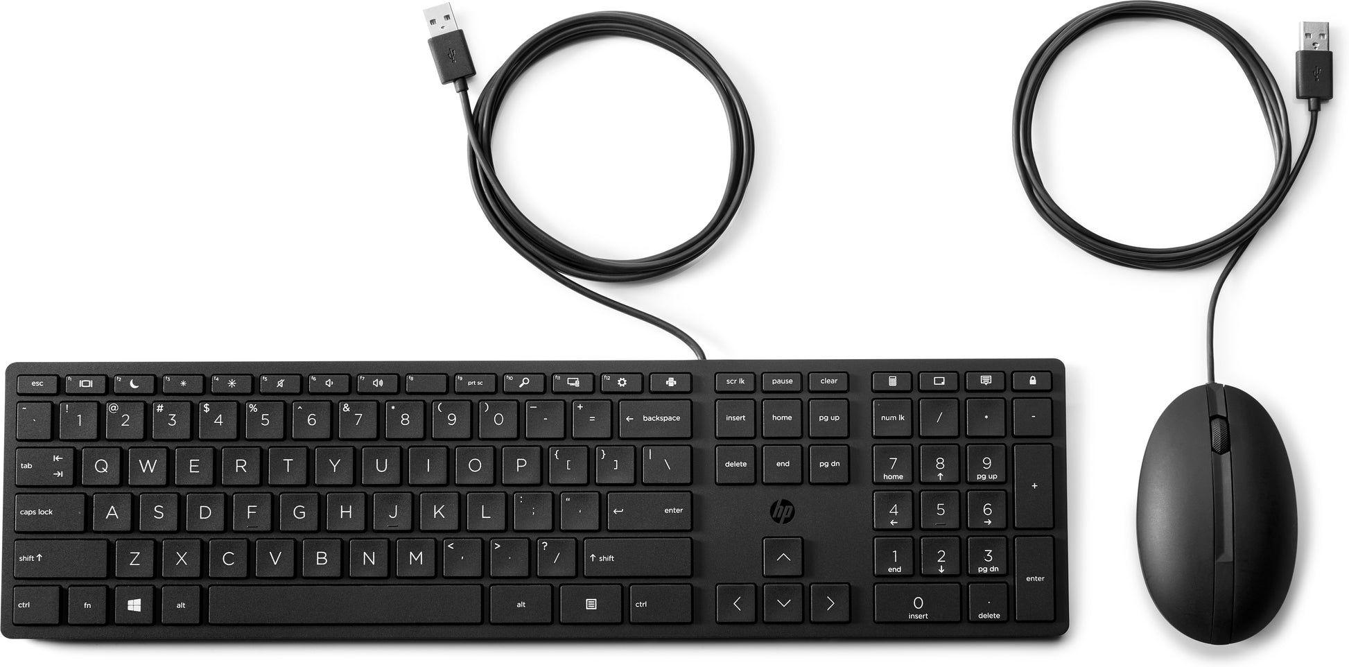 HP Wired Desktop 320MK – Tastatur-Maus-Set – Mechanisch – Kabelgebunden, USB – QWERTY (US-INT) – Schwarz