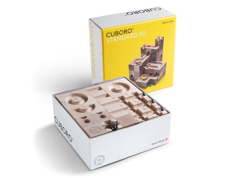 Cuboro Stapelblöcke – 55-teilig – ab 5 Jahren – Buche, holzfarben