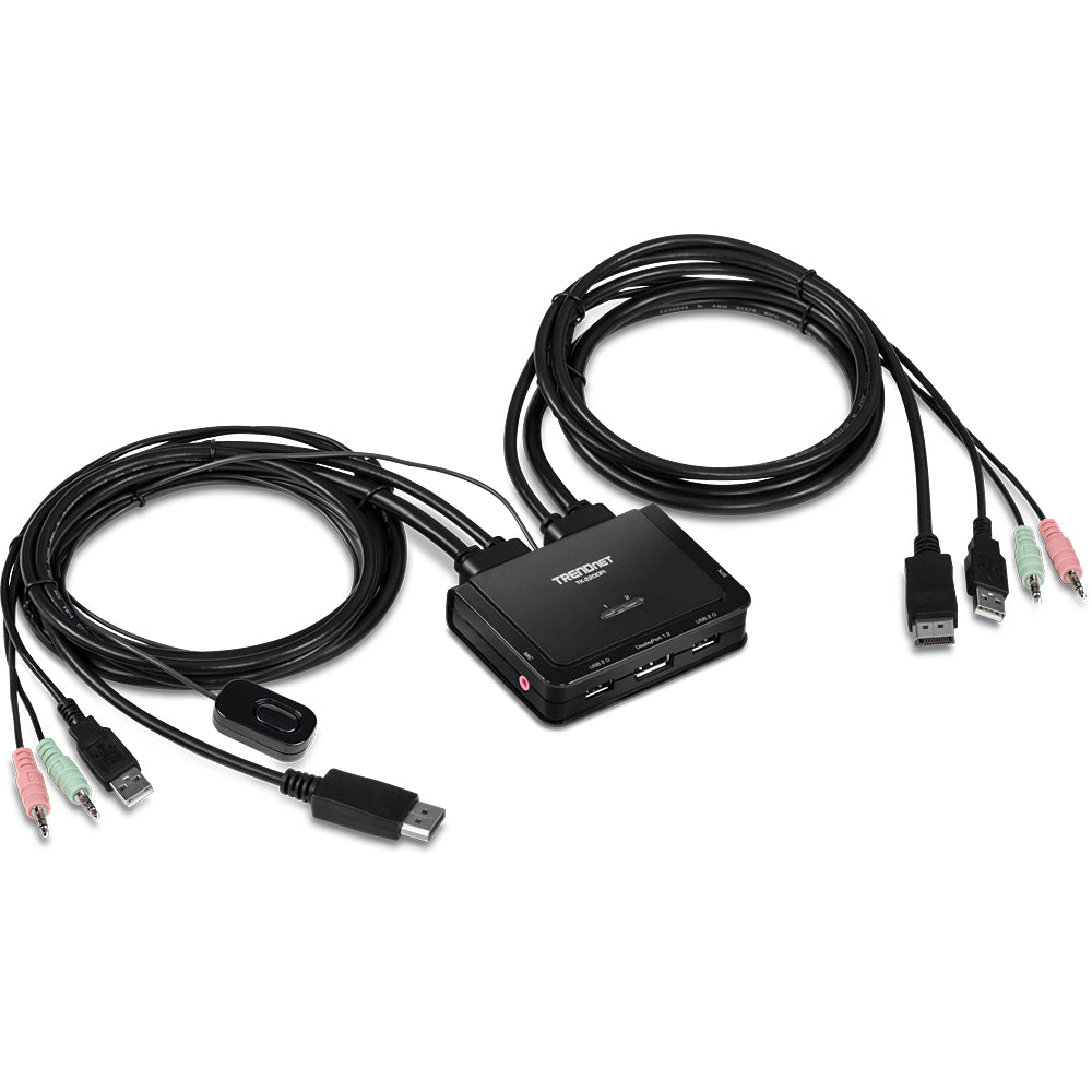 TRENDnet TK-220DPi – 2-Port DP KVM-Switch – 4K/60 Hz, USB, Audio