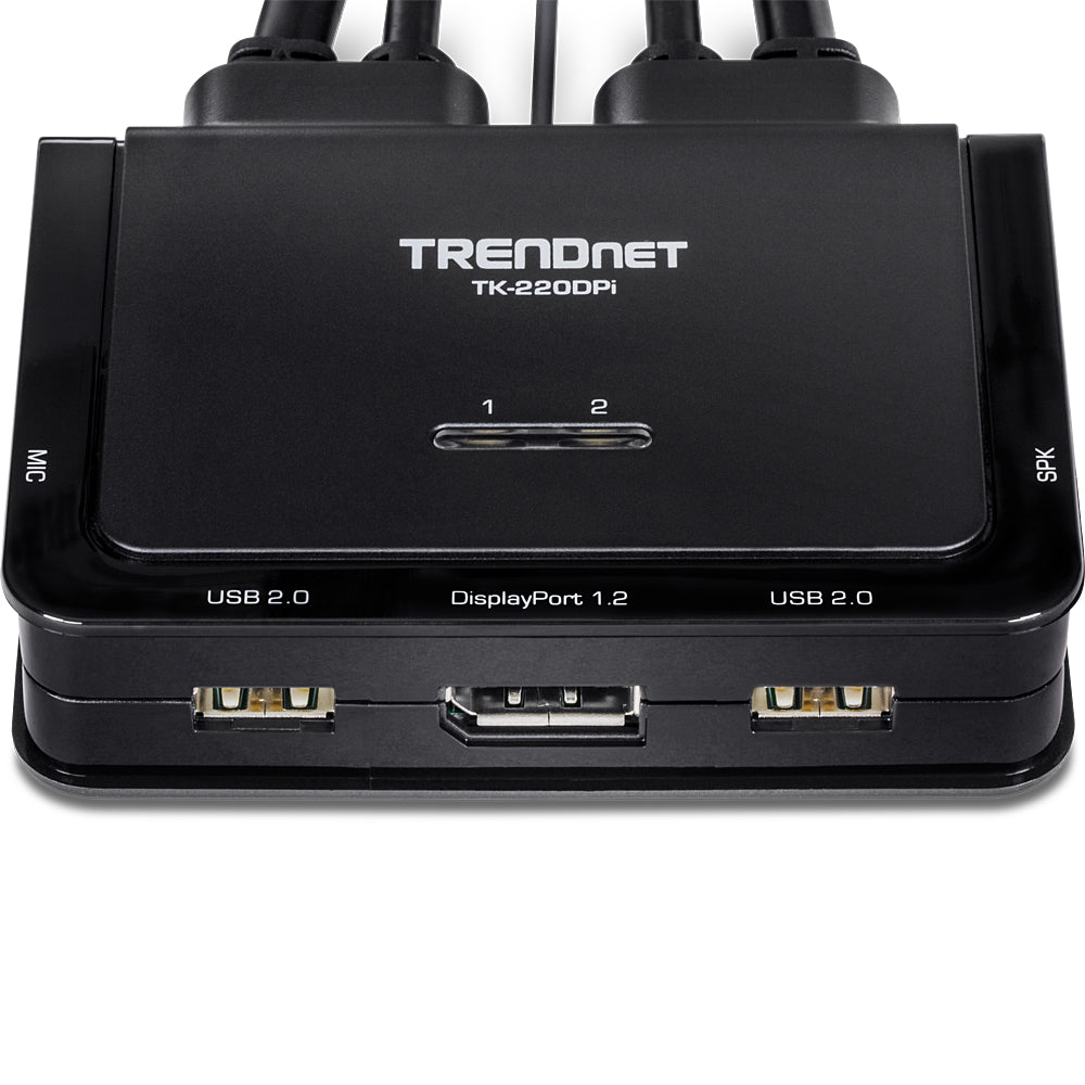 TRENDnet TK-220DPi – 2-Port DP KVM-Switch – 4K/60 Hz, USB, Audio