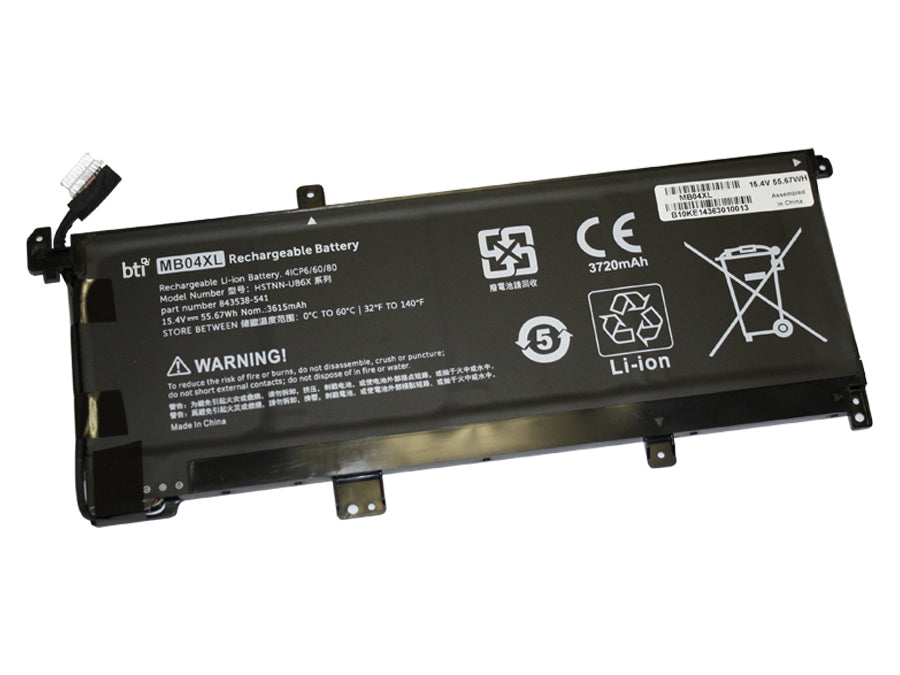 BTI Notebook-Akku – für HP Envy x360 – 53 Wh, 15,4 V (4 Zellen) – Schwarz