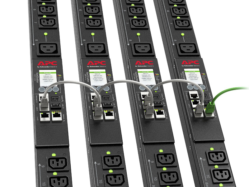 APC APDU9953 Rack-PDU (geschaltet) 7,4 kVA/7360 W – 0U senkrecht, IEC 60309 – 24× AC-Ausgänge (C13/C19) – schwarz